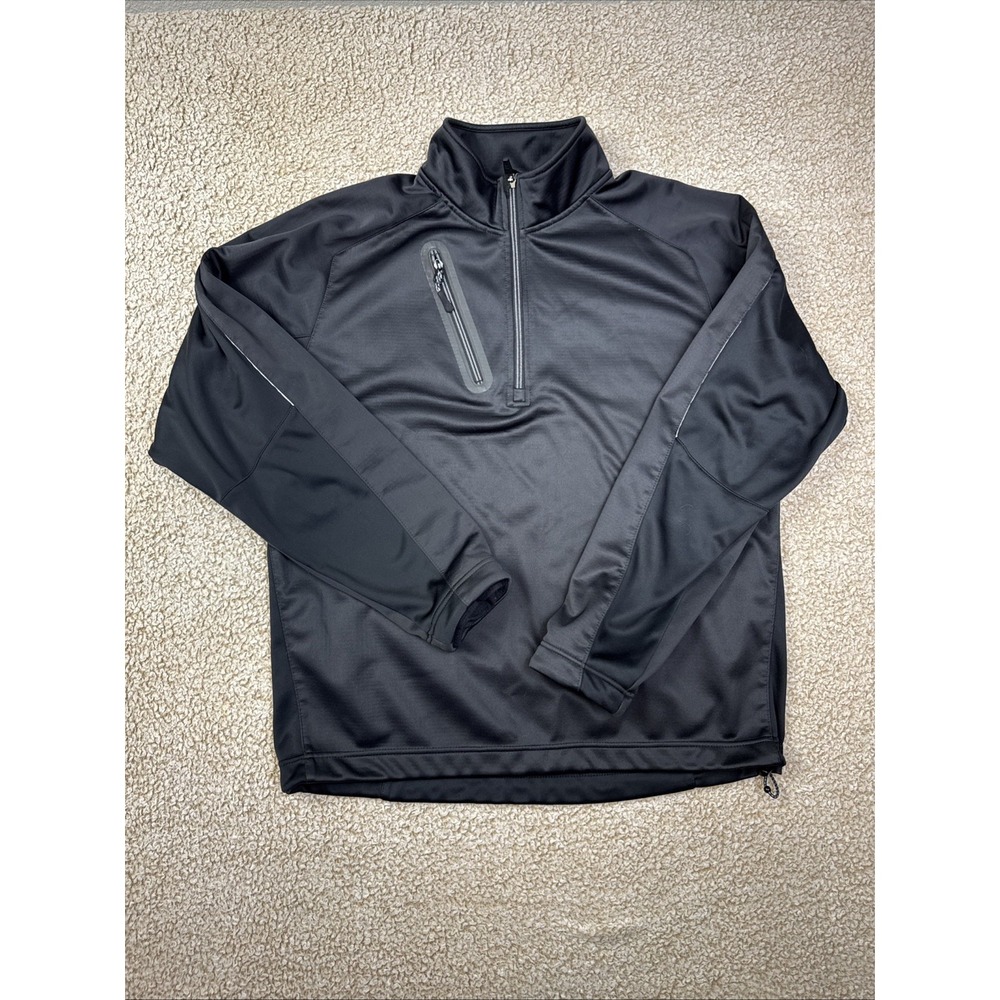 ZERO RESTRICTION Z500 Mens L Black Tour Series 1/4 Zip Long Sleeve Golf Pullover